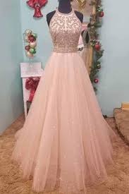 Sweet 16 Dresses 2019 Pink Tulle Beaded Sequined Strapless Long Evening Dress Long Prom D Champagne Evening Dress Beaded Bodice Prom Dress Tulle Party Dress