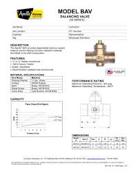 Balancing Valve 58 Series Conbraco Industries Pdf