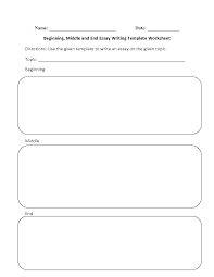 Writing Template Worksheets Beginning Middle End Writing
