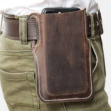 Ekphero Men Vintage Casual Genuine Leather 6 3 7 2 Inch Phone Bag Waist Bag Pouch Leather Belt Bag Purse Leather Belt Bag Belt Bag Bags