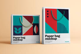 Paper Bag Mockup 10 Sets In Packaging Mockups On Yellow Images Creative Store