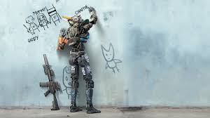 Use them as wallpapers for your mobile or desktop screens. 4546877 Robot Drawing M4a1 Movie Poster Elcan Spectre Wall Chappie Digital Art Writing Machine Gun Movies Wallpaper Mocah Hd Wallpapers