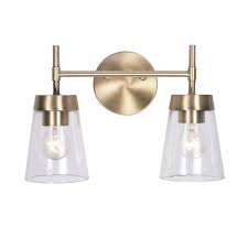 Not sure how to finish a curated gallery wall? Kenroy Home Delgato 2 Light Antique Brass Bathroom Vanity Light 93982ab The Home Depot In 2020 Vanity Lighting Bathroom Vanity Lighting Brass Bathroom