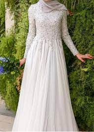 Magbridal Glamorous Silk Like Chiffon Natural Waistline A Line Arabic Islamic Wedding Dresses With Bea Muslimah Wedding Dress Islamic Wedding Dress Nikah Dress
