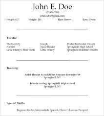 how to create a good acting resume template