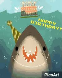 Image result for happy birthday shark images