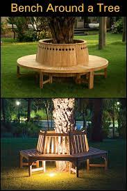 Bench Around A Tree Diy Garden Furniture Backyard Decor Rustic Outdoor Furniture