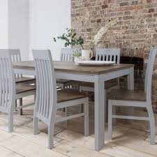 Browse our range of dining tables that are not too small and not too big. Dark Wood Dining Table With Grey Chairs Off 51