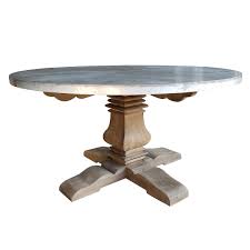 I loved the zinc on the pottery barn table, but it was a little new looking and i wanted to achieve the look of the inside of a vintage zinc sap bucket. Industrial Style Round Shape Zinc Top Wood Base Dining Table Buy Zinc Round Dining Table Zinc Dining Table Zinc Dining Table Product On Alibaba Com