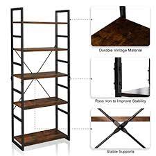 Shop for bookcases storage drawers online at target. Buy Astarth Bookshelf 5 Tier Book Shelves Wood Bookcase With Metal Frames Industrial Storage Shelf Organizer Adjustable Bookcase Display Shelf Open Standing Shelving Unit For Home Office Retro Brown Online In Germany