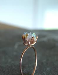 Unique Opal Ring Custom Uncut Opal Engagement Ring Lotus Etsy In 2020 Fire Opals Jewelry Unique Opal Ring Engagement Rings Opal