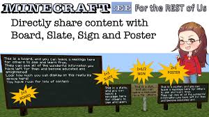 Get the latest information on minecraft: Share Content With Minecraft Education Edition Using Board Slate Sign And Poster Tech With Class