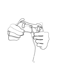 Gaming Console Gamepad Controller Minimal One Line Art Black Etsy Line Art Minimal Prints Art