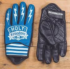 Holy Freedom Gloves Hot Wheels Blue White Motorcycle Gloves Blue Motorcycle White Motorcycle