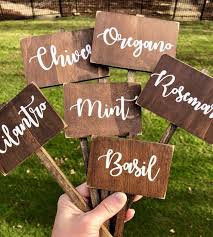 Rustic Herb Markers Plant Markers Herb Garden Signs Garden Signs Garden Markers Rosemary Basil Parsley Ga Herb Markers Plant Markers Herb Garden Design