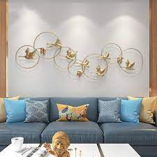 Modern Chinese Gold Wrought Iron Ginkgo Leaf Wall Crafts Decoration Home Livingroom Wall Porch Background Mural Metal Ornaments Wall Stickers Aliexpress Metal Wall Decor Living Room Gold Metal Wall Art Metal