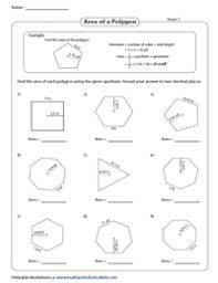 Area the area of a polygon is the measure of the region enclosed by the sides of a polygon. Area Of Polygons Worksheets