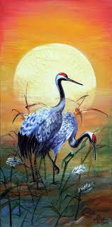 Or Red Crowned Cranes Well This Painting Took Veeeeeeery Long Haha This One Is Kinda Special For Me Not Only Because The Theme Is J Bird Art Art Asian Art
