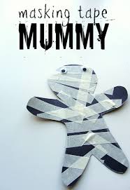 Masking Tape Mummy Halloween Craft For Kids No Time For Flash Cards
