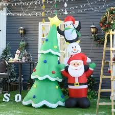 Shop for christmas inflatables in outdoor christmas decorations. Homcom 2 4m Led Polyester Outdoor Inflatable Christmas Tree Christmas Tree Decorations Aosom Uk