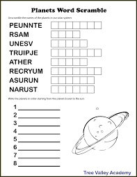 Also, you can print any or all of the puzzle pages and the answers page absolutely free with no templates or downloads necessary. Space Themed And Planets Word Scramble Puzzles