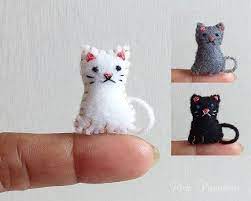Felt Animal Plush Tiny Felt Cat Miniature Felt Felted Miniature Kitty Handmade Felt Cat Tiny Kitten Cat Mini Felt Stuffed Felt Cat Felt Crafts Felt Toys