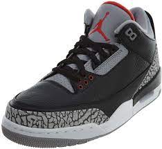 Amazon Com Jordan Air 3 Retro Og Men S Basketball Shoes Black Fire Red Cement Grey 854262 001 11 5 D M Us Fashion Sneakers