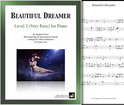 Beautiful Dreamer Very Easy Piano Sheet Music Stephen Foster