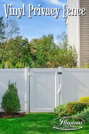 Gorgeous White Pvc Vinyl Matte Finish Fence And Matching Gates From Illusions Vinyl Fence Are Perfect For Your Home Decor Vinyl Fence Fence Styles Fence Design