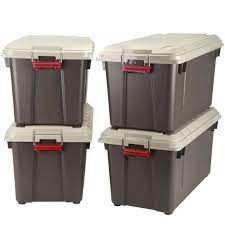 Shop storage bins & racks from staples.ca. These Bins Are The Best We Own 8 Of Them They Are Excellent Choice For Camping Iris 4 Piece Weather R Plastic Container Storage Airtight Storage Tote Storage