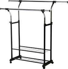 Each bar independently height adjustable. Retail Racks Fixtures Clothing Rack Steel Double Rail Salesman Retail Store Garment Rolling 48 X 72 Retail Services
