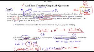 Titrations of strong acids and bases. Ap Chemistry Titration Graph Problem Worksheet Review Youtube