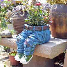 For bigger greenery—think trees or large cacti—find a floor planter with a stand in your favorite material. Popular Creative Big Blue Jeans Shape Resin Diy Flower Pot Bonsai Vase For Succulent Cactus Planters Garden Balcony Decor Buy Diy Plant Pot Decorative Vases With Flowers Diy Flower Pot Bonsai Product On