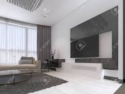 Tv in corner of room. Interior Design Living Room With A Large Corner Sofa And A Tv Stock Photo Picture And Royalty Free Image Image 113376605