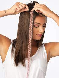 Pick up some small pieces of hair at the top and part it into three sections equally right, left, middle. Metallic Braid Extension Clip In Pop By Hairdo Hair Extensions Com