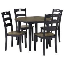 All our dining sets are crafted in sustainable and hard wearing materials. Signature Design By Ashley Froshburg Two Tone Finish 5 Piece Round Drop Leaf Table Set Wayside Furniture Dining 5 Piece Sets