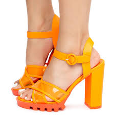 Speechless Chunky Heels Orange