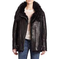 Iro Barrett Shearling Jacket Shearling Jacket Black Long Sleeve Jacket Jackets
