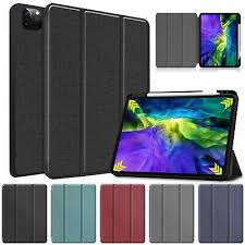 For Ipad Pro 12 9 Pro 11 2020 Leather Smart Case Stand Cover With Pen Holder In 2020 Smart Case Ipad Pro 12 9 Ipad Pro