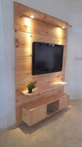 Made up of engineered wood and metal, this tv stand finishes in. Wall Mounted Tv Stand Media Console Made Out Of Pinewood The Pine Studio