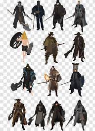 The one on the right is my design of her in full cainhurst armor unique to her and the one on the left is her angel of death outfit (hunter attire). Bloodborne The Old Hunters Concept Art Character Souls Bloodborne Transparent Png