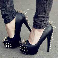 Jenn ardor stiletto high heel shoes for women: Black Platform Heels Closed Toe Spike Pumps For Party For Date Hanging Out Fsj