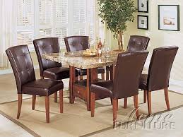 Bologna Brown Marble Top Dining Table Set 07050 Set By Acme Upholstery Trends Furniture Upholstery Modern Upholstery