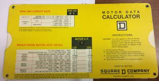 Square D Motor And Transformer Data Calculator