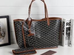 Black And Brown Purse Goyard Anjou Reversible Tote Mm Black Brown Brown Purses Reversible Tote Goyard