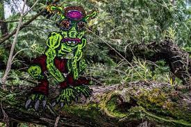 green weirdo art green animals