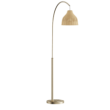 Antique Brass Arch Floor Lamp With Rattan Shade By Drew Barrymore Flower Home Walmart Com Walmart Com