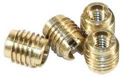 An open end allows long screws and bolts to pass through the insert. Mcfeely S 10 24 X 1 2 In Solid Brass Threaded Inserts For Hard Wood Qty 25