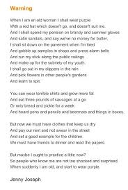Warning Jenny Joseph I Love This Poem Poems Wise Words Words