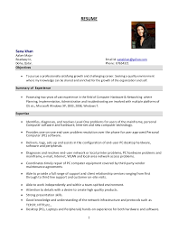 system administrator resume format